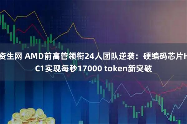 资生网 AMD前高管领衔24人团队逆袭：硬编码芯片HC1实现每秒17000 token新突破
