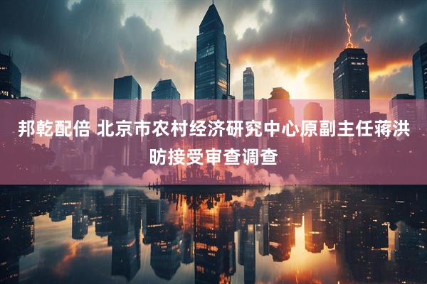 邦乾配倍 北京市农村经济研究中心原副主任蒋洪昉接受审查调查