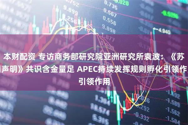 本财配资 专访商务部研究院亚洲研究所袁波：《苏州声明》共识含金量足 APEC持续发挥规则孵化引领作用