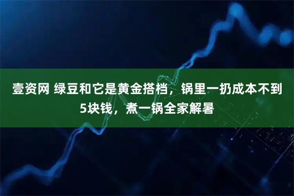 壹资网 绿豆和它是黄金搭档，锅里一扔成本不到5块钱，煮一锅全家解暑