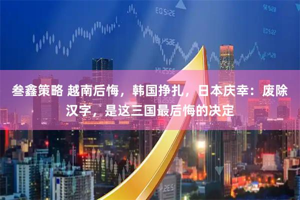 叁鑫策略 越南后悔，韩国挣扎，日本庆幸：废除汉字，是这三国最后悔的决定